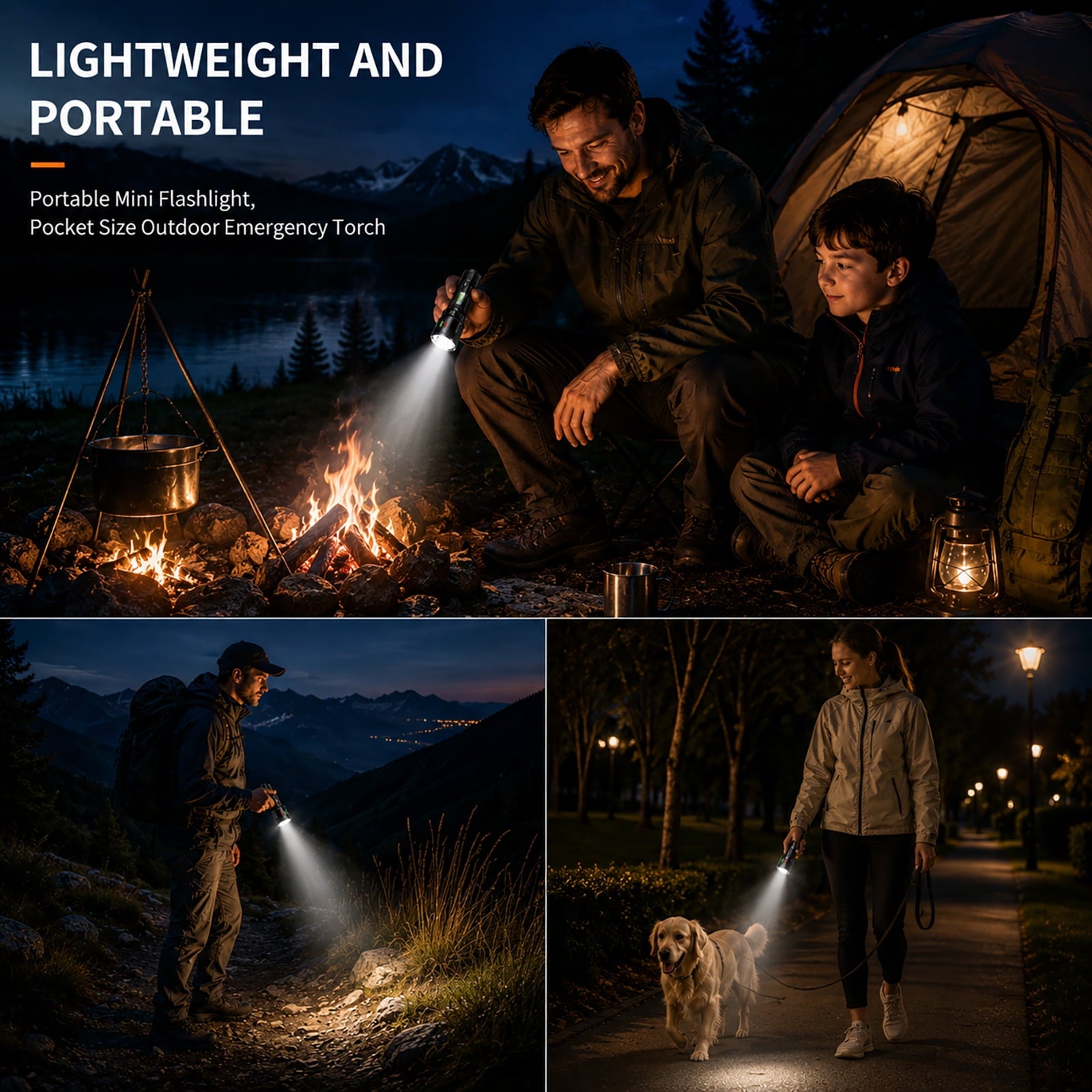 Rechargeable Flashlights 2 Pack, Super Bright LED Flashlight with COB Side Light, USB-C Rechargeable, IPX6 Waterproof Aluminum Flashlight for Camping, Hiking, Emergency & Home Use