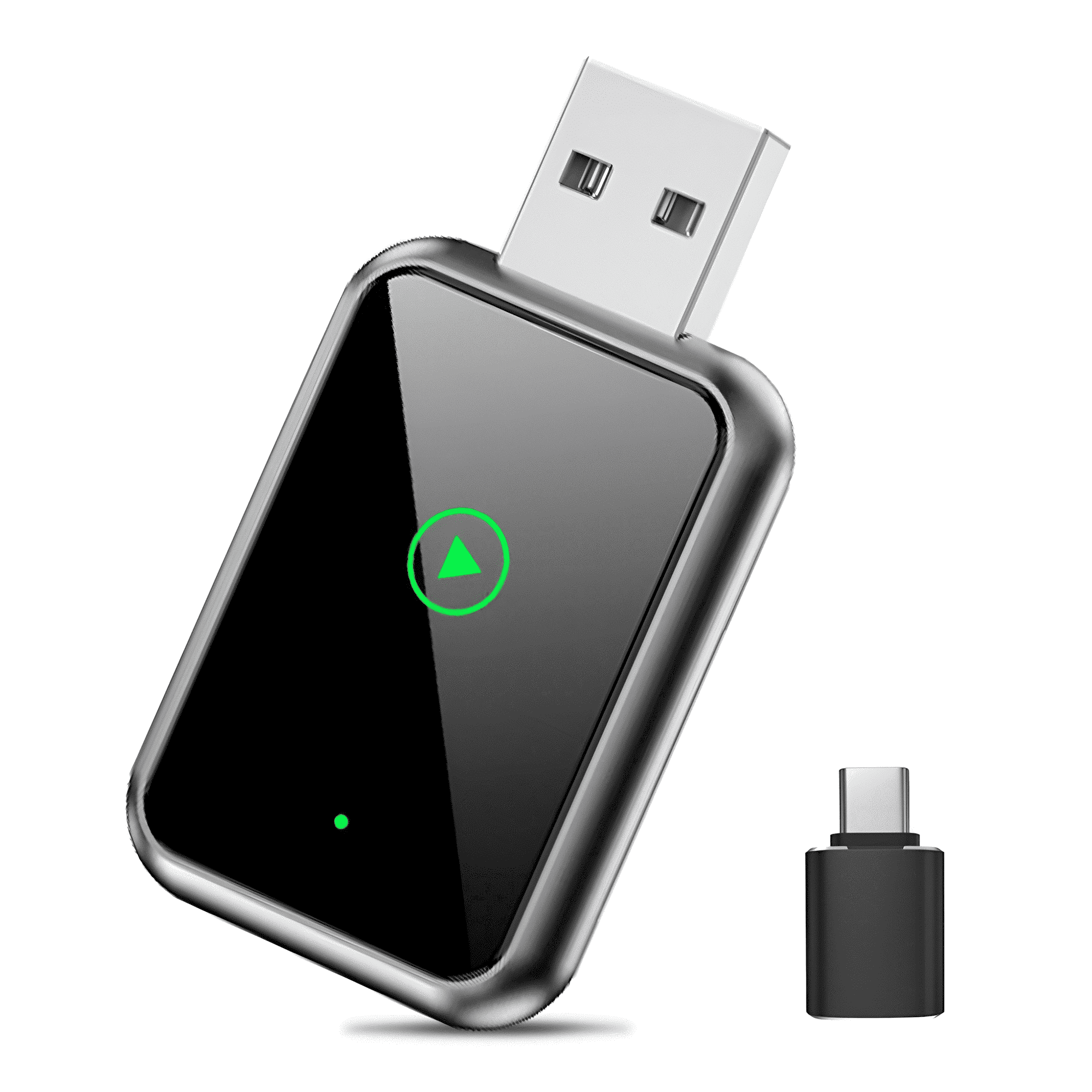 Wireless CarPlay Adapter for iPhone, Converts Wired to Wireless CarPlay Adapter, CarPlay Dongle Stick for Apple Wired CarPlay Cars & for iPhone 6 iOS 10+, USB & Type-C, for Gifts, Black